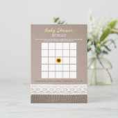 ひまわりバーラップ&クロチェットレース赤ちゃんシャワービンゴ 招待状 (スタンド正面)