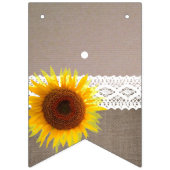 ひまわりバーラップ&クロチェットレース赤ちゃんシャワー バンティングフラッグ (第1の旗)