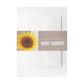 ひまわりバーラップ&クロチェットレース赤ちゃんシャワー 招待状ベリーバンド (正面例)