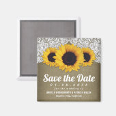 ひまわりバーラップ&レースセーブザデートマグネット マグネット (正面/裏面)