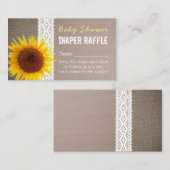 ひまわりバーラップ&レースベビーおむつラッフルチケット エンクロージャーカード (正面/裏面)