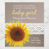 ひまわりバーラップ&レースベビー発表 ワインラベル (シングルラベル)