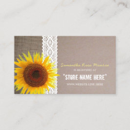 ひまわりバーラップ&レース赤ちゃんシャワーギフトレジストリ エンクロージャーカード