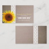 ひまわりバーラップ&レース赤ちゃんシャワーギフトレジストリ エンクロージャーカード (正面/裏面)