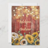 ひまわりバーンドウッドストリングラ素朴イト結婚ズ 招待状 (裏面)