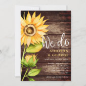 ひまわりバーンドウッド私たちは結婚する 招待状 (正面)