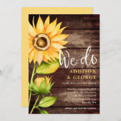 ひまわりバーンドウッド私たちは結婚する 招待状 (正面/裏面)