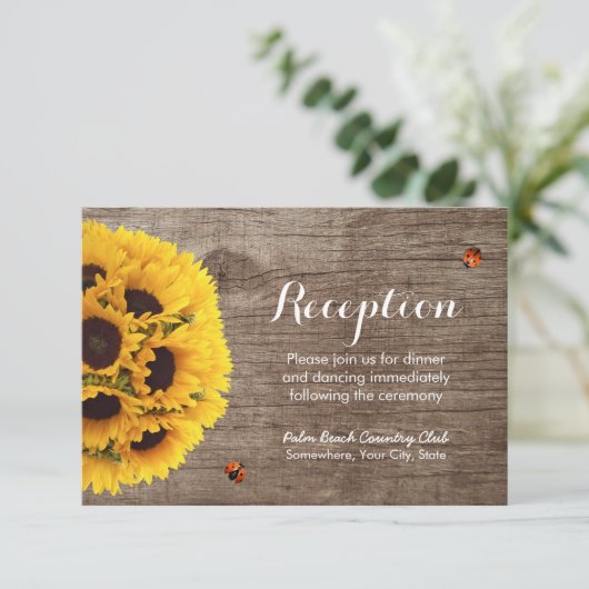 ひまわりバーンドウッド素朴ウェディングレセプション 招待状 (スタンド正面)