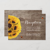 ひまわりバーンドウッド素朴ウェディングレセプション 招待状 (正面/裏面)