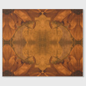 ひまわりバーンドオレンジオータムヴィンテージフローラ ラッピングペーパー (フラット)