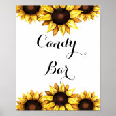 ひまわりバー結婚サインの黄色いポスター ポスター (正面)