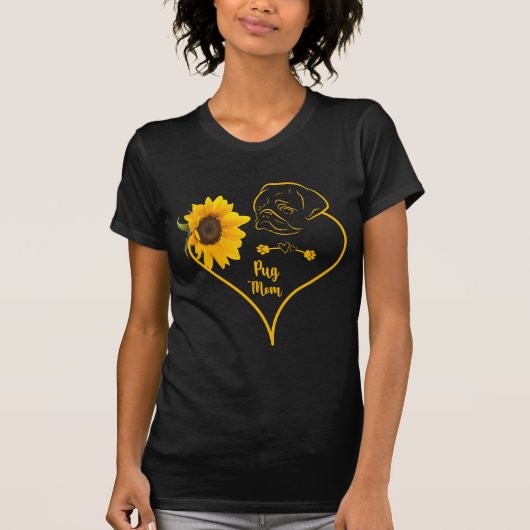 ひまわりパグの母とパグママの日 Tシャツ (正面)