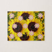 ひまわりパズルピンクの花 ジグソーパズル (横)