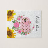 ひまわりパズルピンクエレファントフローラ ジグソーパズル (横)