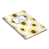 ひまわりパタパーソナライズされたーン ノートブック (右側)