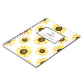 ひまわりパタパーソナライズされたーン ノートブック (左側)