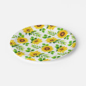 ひまわりパターンカントリーファームハウスバースデーパーティー ペーパープレート (アングル)