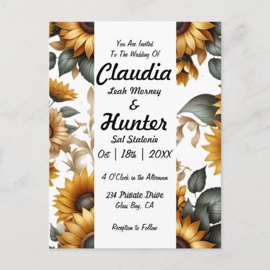 ひまわりパッチ招待状 ポストカード (正面)