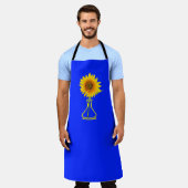 ひまわりパワーヒマワリと花瓶 エプロン (着用した状態)