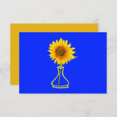 ひまわりパワーヒマワリと花瓶 サンキューカード (正面/裏面)