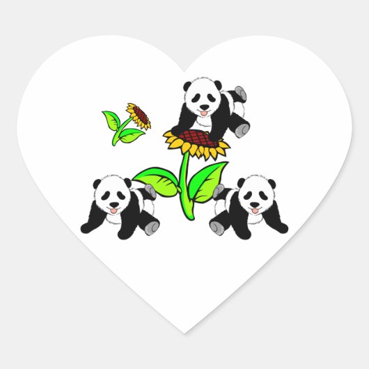 ひまわりパンダ熊 ハートシール (正面)