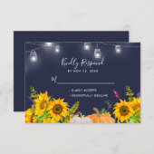 ひまわりパンプキンストリングラ素朴イト結婚ズ 出欠カード (正面/裏面)