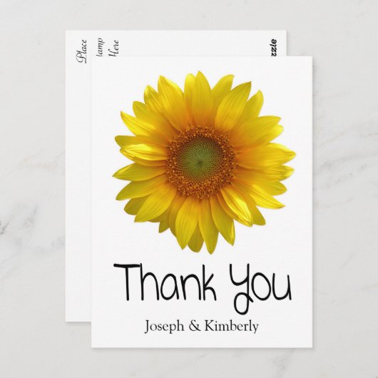 ひまわりパーソナライズされたあいさつ葉書 ポストカード (正面/裏面)
