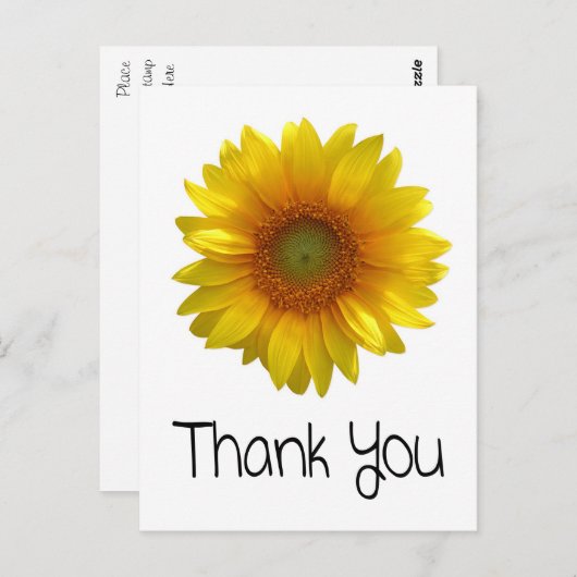 ひまわりパーソナライズされたあいさつ葉書 ポストカード (正面/裏面)