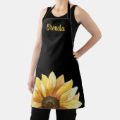ひまわりパーソナライズされたが黒 エプロン (インサイチュ)