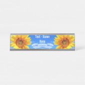 ひまわりパーソナライズされたとビーズデスク名プレート デスクネームプレート (正面)