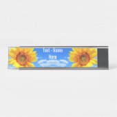 ひまわりパーソナライズされたとビーズデスク名プレート デスクネームプレート (正面)