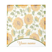 ひまわりパーソナライズされたと文字 ノートパッド (正面)