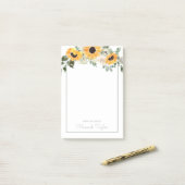 ひまわりパーソナライズされたと緑 ポストイット (デスク上)