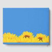 ひまわりパーソナライズされたと青結婚夏 ゲストブック (裏面)