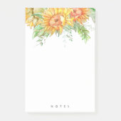ひまわりパーソナライズされたのフローラボホノート ポストイット (正面)
