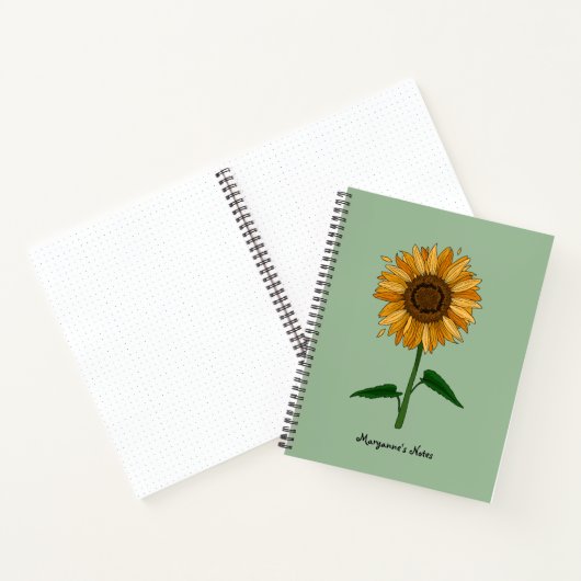 ひまわりパーソナライズされたの名前とメッセージ ノートブック (内部)
