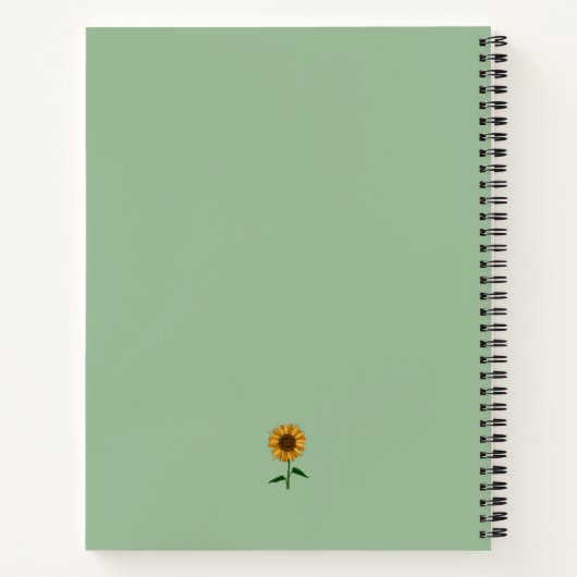 ひまわりパーソナライズされたの名前とメッセージ ノートブック (裏面)