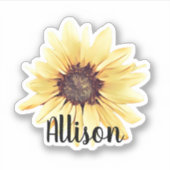 ひまわりパーソナライズされたの名前シール シール (正面)