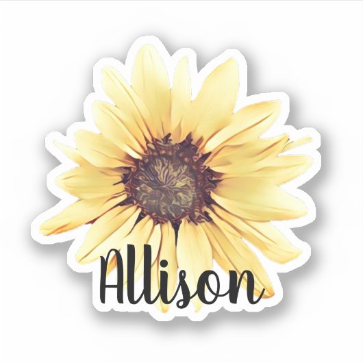 ひまわりパーソナライズされたの名前シール シール (正面)
