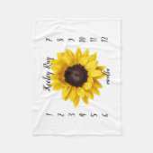 ひまわりパーソナライズされたの月のマイルストーン毛布 フリースブランケット (正面)