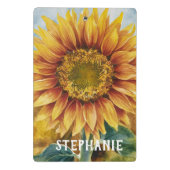 ひまわりパーソナライズされたの水彩を追加する ミニクリップボード (裏面)