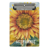 ひまわりパーソナライズされたの水彩を追加する ミニクリップボード (正面)