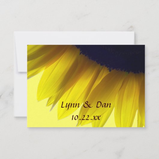 ひまわりパーソナライズされたの結婚婚約場所 招待状 (裏面)