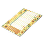 ひまわりパーソナライズされたの週間クラススケジュール ノートパッド (アングル)