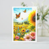 ひまわりパーソナライズされたの隣人サンキューカード サンキューカード (スタンド正面)