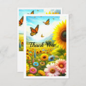 ひまわりパーソナライズされたの隣人サンキューカード サンキューカード (正面/裏面)