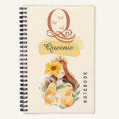 ひまわりパーソナライズされたガールスパイラルノート ノートブック (正面)