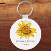ひまわりパーソナライズされたキーチェーン キーホルダー (正面)