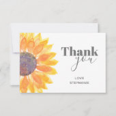 ひまわりパーソナライズされたサンキューカード サンキューカード (正面)