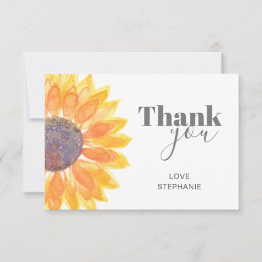 ひまわりパーソナライズされたサンキューカード サンキューカード (正面)